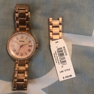 Rose gold fossil watch
